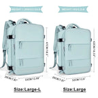 Water-Resistant Large Capacity Travel Backpack – 28% Off! Light Blue Bucket Bag with Drawstring & Comfort Straps