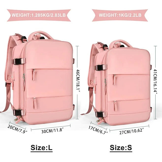 Water-Resistant Large Capacity Travel Backpack – 28% Off! Light Blue Bucket Bag with Drawstring & Comfort Straps